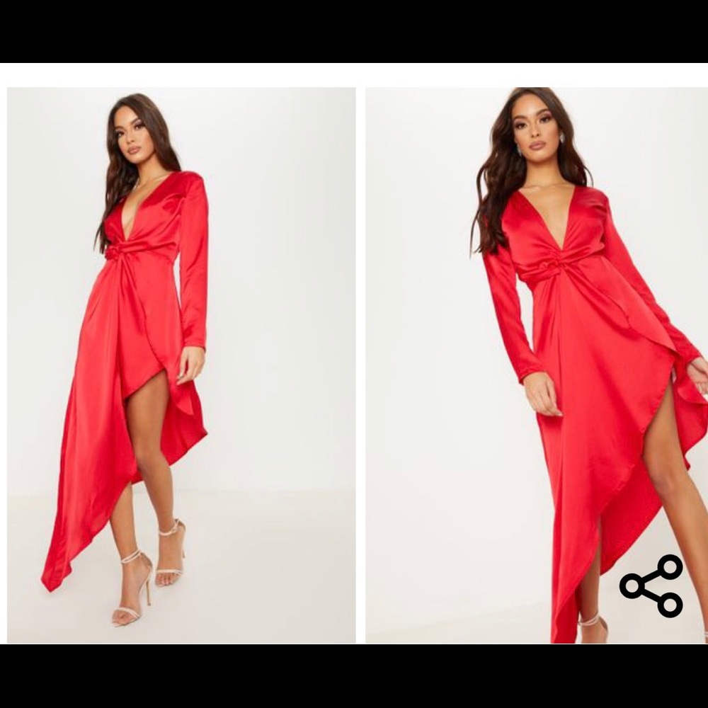 Red Asymmetrical Dress